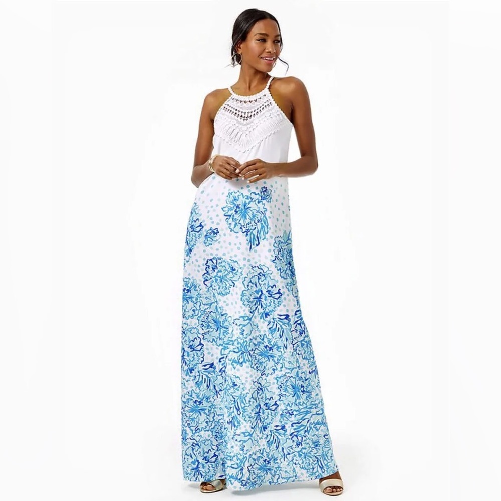 Lilly Pulitzer Pearl Soft Maxi Dress Sz 12